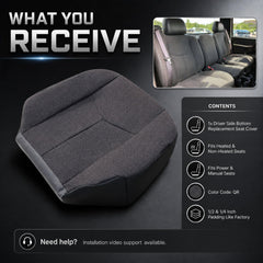 NLQR microfiber bolster detail demonstrating durable edge protection