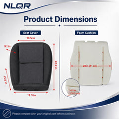 NLQR seat cover stitching close-up highlighting durable finish