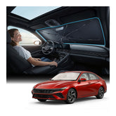 Nmoiss front packaging showing shade and fit for Elantra, protects interior