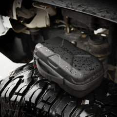 NOCO detail of steel-rimmed zipper and reinforced handle for reliable carry