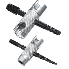 NOVINO front view of 4-way grease zerk tool showing full cross design and benefits