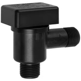 NOVINO front view of vacuum breaker valve showing compact inline body and 1/2" NPT fit