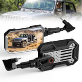 NOVSIGHT front-mounted mirror on Jeep showing wider rear view benefit