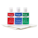 Novus front pack showing three 2 oz bottles and kit benefits