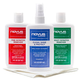 Novus kit front packaging showing bottles and Polish Mates for clear results