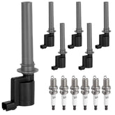 NPAUTO front packaging showing six coils and plugs, ready for quick replacement