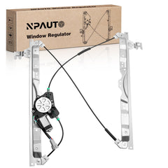 NPAUTO front-right regulator assembly showing complete unit and easy replacement benefit
