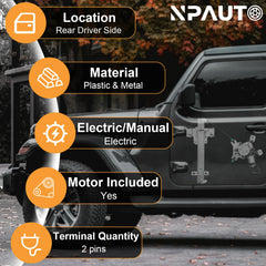 NPAUTO motor and gear close-up illustrating durable construction and quiet operation