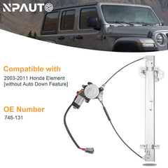 NPAUTO regulator rail detail showing sliders and cable, improves quiet consistent travel