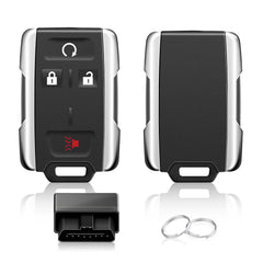 Nrgedzam front view of two key fobs showing buttons and housing for fast replacement