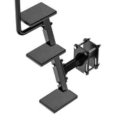NUOVEPE front view of three-step unit showing solid frame and handrail for stable boarding