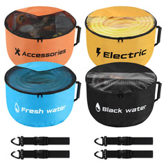 NVAAV front view showing four labeled bags for quick identification and organization