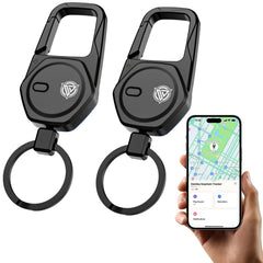 Oaridey front view keychain showing compact tracker and clip, durable protection
