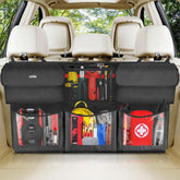 Oasser front view of hanging organizer showing six compartments and easy access