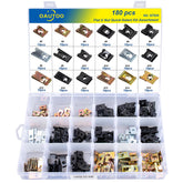OAUTOO kit front view organized tray showing 180 clips for convenient selection