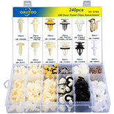 OAUTOO front packaging showing 240-piece GM clip assortment and organized compartments, ensures correct clip selection
