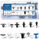 OAUTOO front pack showing 140‑piece Camry clip assortment and organized layout, fast identification benefit