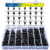 OAUTOO front packaging showing 280-piece clip assortment and benefits