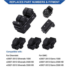 Obaee passenger switches arranged to show compatibility and replacement ease
