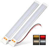 Obeaming front profile of 12-inch light bar showing slim design and uniform glow
