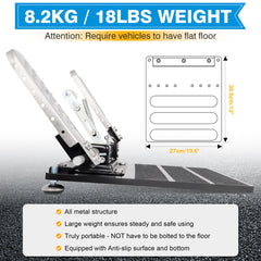 OceanicEcho installed in vehicle left of brake pedal demonstrating usable fit benefit