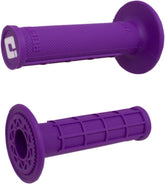 ODI Ruffian purple grips front view showing length and reinforced closed end for protection