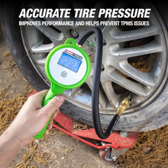 OEMTOOLS oil-resistant anti-shock rubber housing protecting the inflator for durability