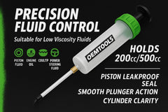 OEMTOOLS extension tubes assembled to reach deep reservoirs and tight spots