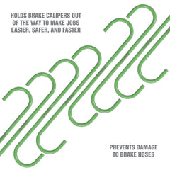 OEMTOOLS caliper hanger supporting a removed caliper to avoid hose stress