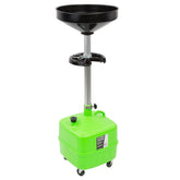 OEMTOOLS front view of upright oil drain showing compact posture and ease of use