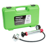 OEMTOOLS front view of pressure pump showing durable steel body and gauge for reliable testing
