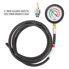 OEMTOOLS six-foot hose detail highlighting reach for driver-seat testing convenience
