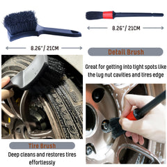 oesee tire brush scrubbing sidewall removing grime for improved tire appearance