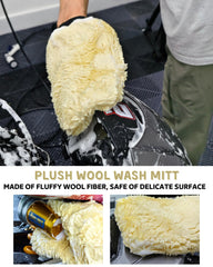 oesee wool wash mitt texture gentle on paint while lifting dirt