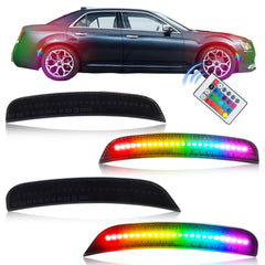 OFFKAT front marker fitted on Chrysler 300 showing clean OEM-style look and improved visibility
