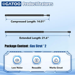 OGATOO tailgate strut close-up piston and seal demonstrating durable construction and quiet operation