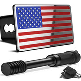 OGYE American flag hitch cover front view showing patriotic finish and durable protection