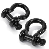 Ohuhu D-ring shackles front view showing two-pack and packaging, durable recovery hardware