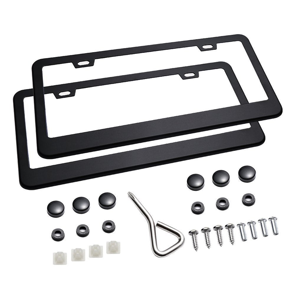 Ohuhu front view license frame showing clean matte design and sleek profile for style