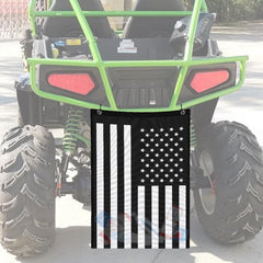 OIEKUN front view mesh trash bag with American Flag showing durable storage