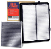 OIFILLIO front packaging showing both engine and cabin filters for quick identification and convenience