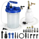 Ojtrtdr front view of complete brake bleeder kit showing controls and tank, for efficient servicing