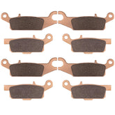 OKBA front and rear brake pad packaging showing fitment for Yamaha Grizzly and Kodiak with clear compatibility benefit