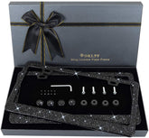 OKLPF front view of black bling license plate frame showing full sparkle benefit