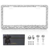 OKLPF front view of white rhinestone frame showing full sparkle and elegant shape