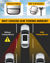 OlaVeg mirror rotated to show 360-degree adjustment for custom angles