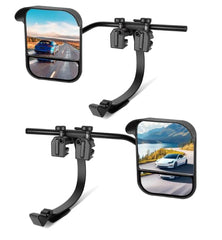 OlaVeg front view of dual-convex towing mirrors showing broader visibility