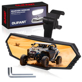 OLIFANT front view of UTV center mirror showing wide field of view and clear reflection benefit