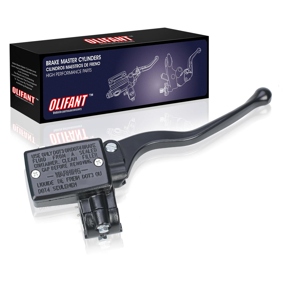 OLIFANT front brake master cylinder front view showing clean OEM-fit design and reliability