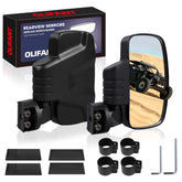 OLIFANT front-facing mirror pair mounted, shows wider rear view benefit